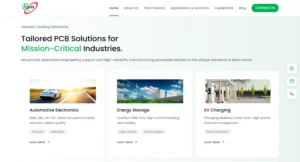 industrial pcb manufacturer website redesign homepage with modern b2b wordpress layout and seo optimized structure