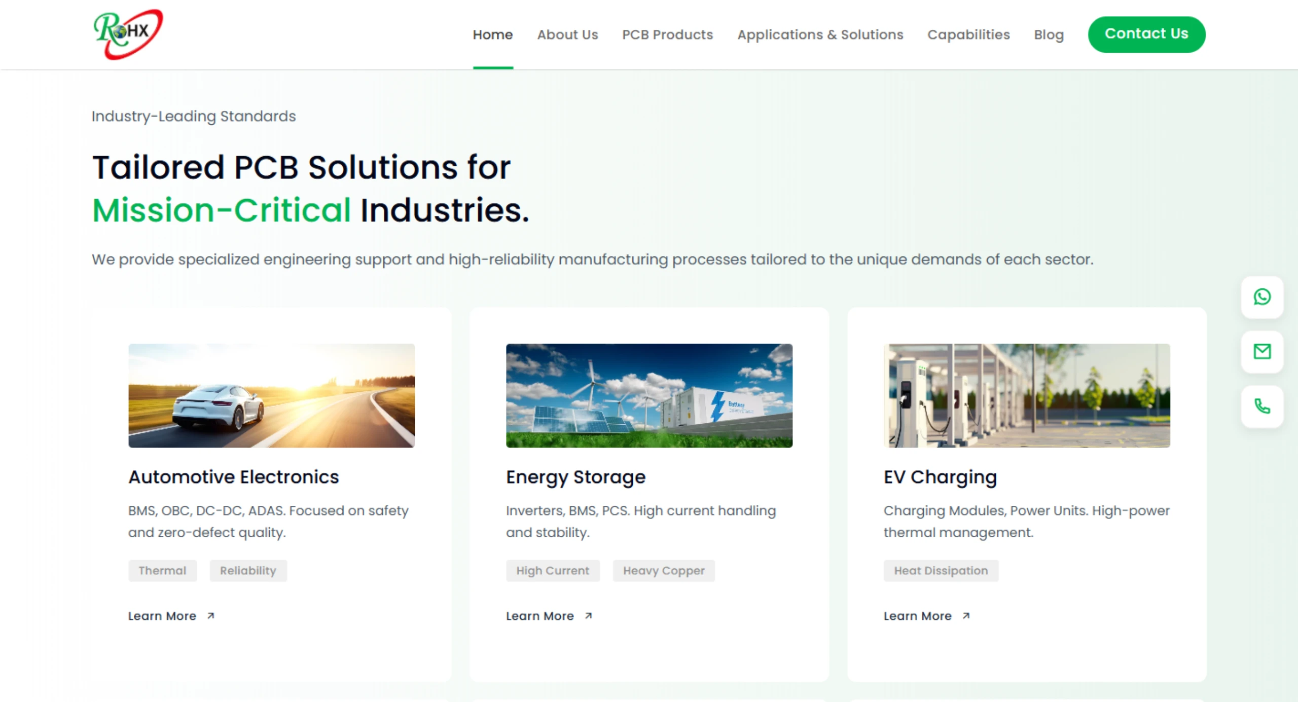 industrial pcb manufacturer website redesign homepage with modern b2b wordpress layout and seo optimized structure