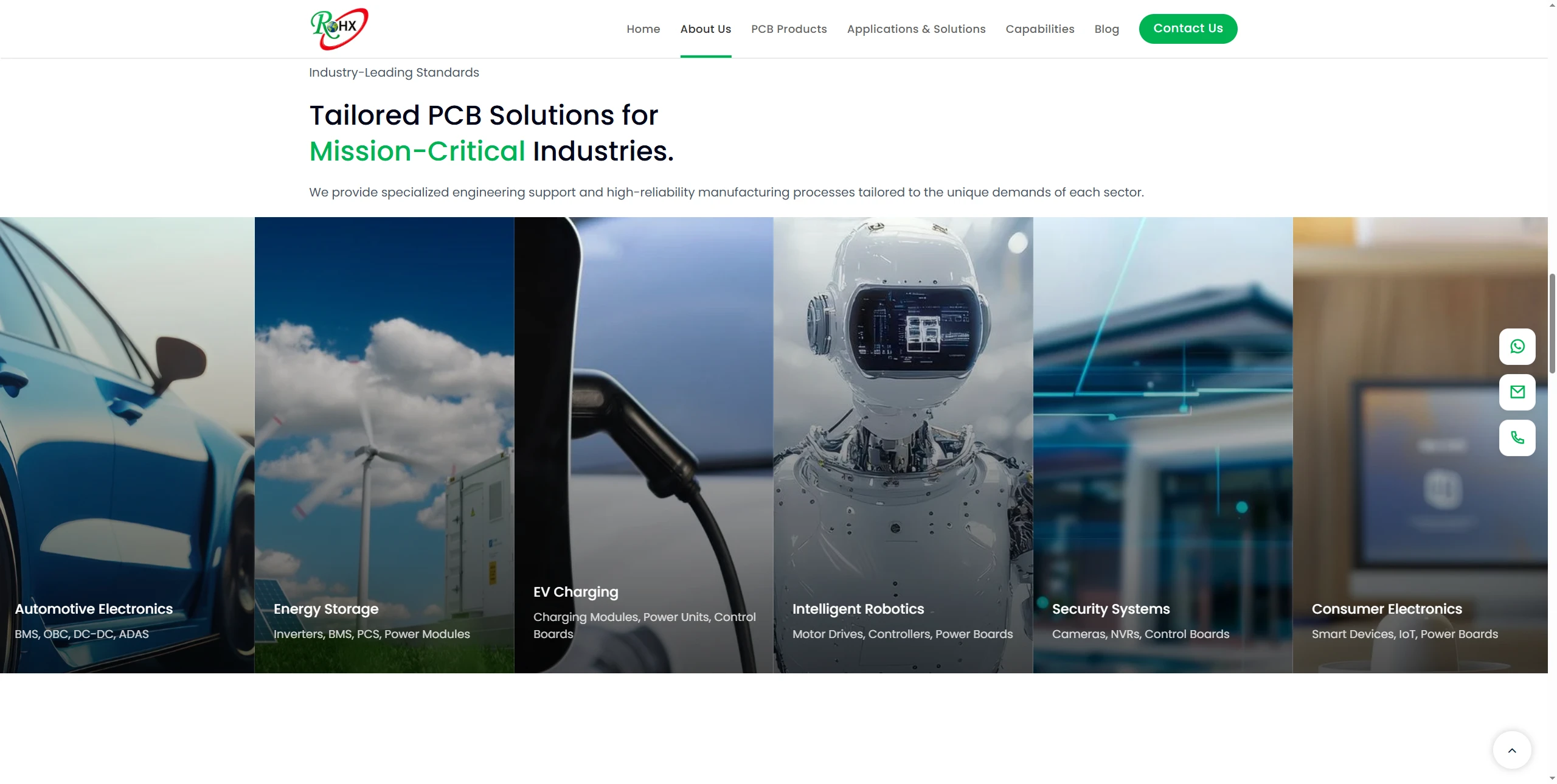 responsive industrial wordpress website design for pcb manufacturer with optimized mobile ux and core web vitals performance